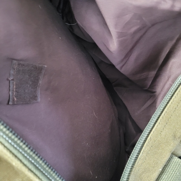 Kaka Mens Green Brown Canvas Convertible Duffel Bag Backpack Carryon Hiking - Picture 5 of 5